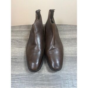 Beckett Mens Leather Chelsea Boots Brown Almond Toe Ankle Booties 10.5M